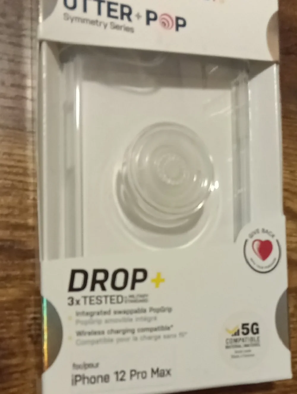 Otter + Pop Symmetry Series Drop+ Clear Case with PopGrip (Clear). S